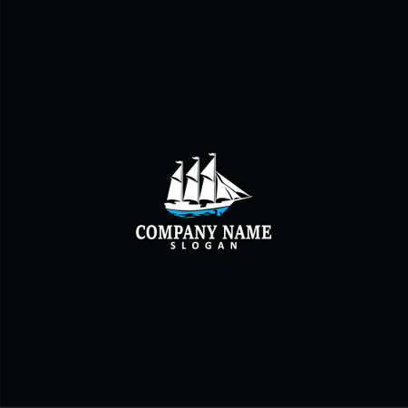 Classic sailing boat  for company logos engaged in shipping services, shipbuilding, company symbols, and marine vessel member clubsのイラスト素材