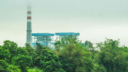 Power plant facility on Mahakam Riverbank, Kutai Kartanegaraの写真素材