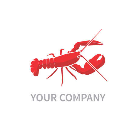 Vector Logo Illustration Lobster Simple Mascot Styleのイラスト素材