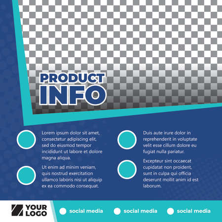 Editable template post for social media ads. web banner ads for promotion design. Suitable for product information with some text.のイラスト素材