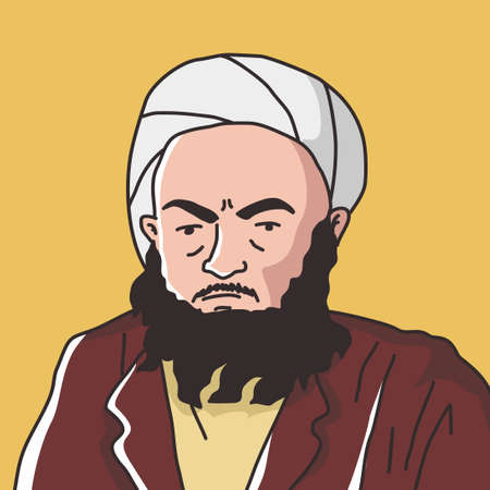 muslim illustration of imam maliki the greatest legal scholars of islamic lawのイラスト素材