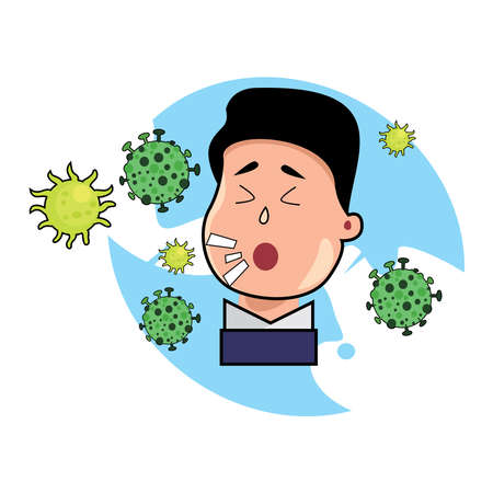 Illustration graphic vector of people infected with the corona virus. new normalのイラスト素材