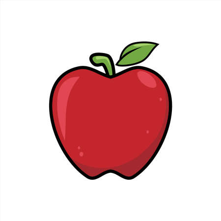 Illustration graphic vector of fruit - red apple, apple vectorのイラスト素材