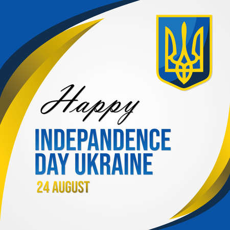 Independence day of Ukraine 24 August  with national symbol of Ukraine, vector illustration.のイラスト素材