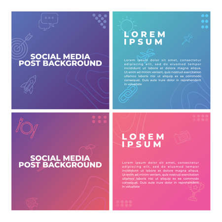 Set of editable modern square background template, Perfect for social media post , background and web internet ads. Creative vector social media post template collection.のイラスト素材