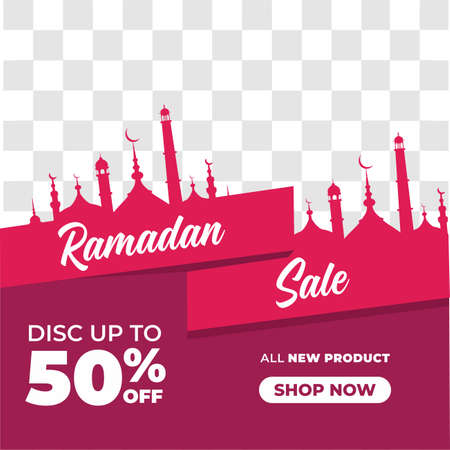 Creative vector of Ramadan Sale social media post template collection. social media promotion for business. Social media post Ramadan discount template. Perfect for social media post.のイラスト素材