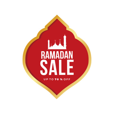 Social media post Ramadan discount template, Editable vector illustration., Ramadan sale social media post template banners ad. suitable for web promotionのイラスト素材