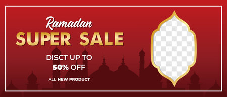 Ramadan Sale Banner creative vector template collection. Ramadan Sale Modern social media post feed. Perfect for social media post.のイラスト素材