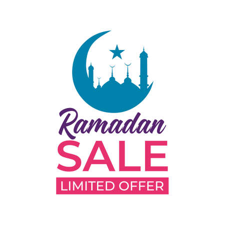 Social media post Ramadan discount template, Editable vector illustration., Ramadan sale social media post template banners ad. suitable for web promotionのイラスト素材