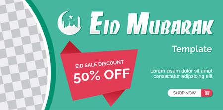 Social media banners set for Eid Mubarak. Social media ads,  Banner set of Eid Mubarak Sale, Eid Mubarak celebration.のイラスト素材