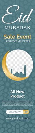 Social media banners set for Eid Mubarak. Header or banner of Eid Mubarak Sale - Vector Illustration.のイラスト素材