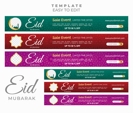 Header or banner of Eid Mubarak Sale - Vector Illustration.のイラスト素材