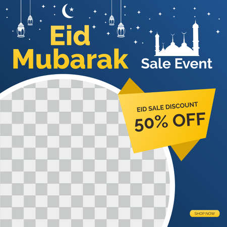Eid Mubarak Sale creative vector social media post template collection. Perfect for social media post.のイラスト素材