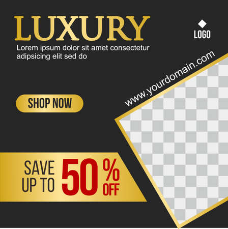 Social media post template, Luxury social media template, Perfect for social media post, background and web internet ads.のイラスト素材