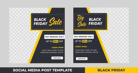 Creative vector of Black friday sale banner, Perfect for social media post, background and web internet ads.のイラスト素材