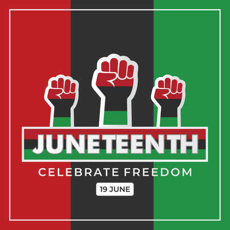 Juneteenth Day, celebration freedom, emancipation day in 19 june, African-American history and heritage.のイラスト素材