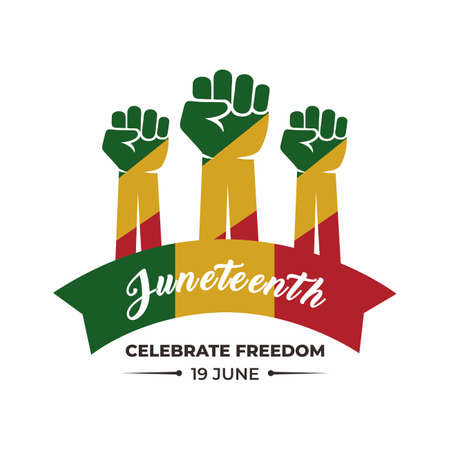 Juneteenth Day, celebration freedom, emancipation day in 19 june, African-American history and heritage.のイラスト素材