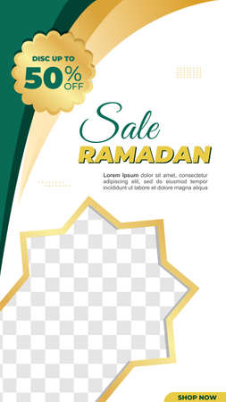 Ramadan Sale creative vector social media post template collection. Ramadhan sale social media promotion for business. Perfect for social media post.のイラスト素材
