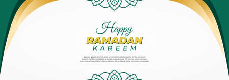 Creative vector of Happy Ramadan Kareem horizontal banner, Vector Illustrationのイラスト素材