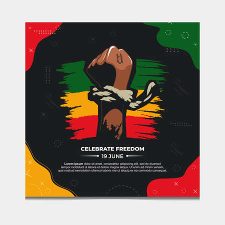 Juneteenth Day, celebration freedom, emancipation day in 19 june, African-American history and heritage.のイラスト素材