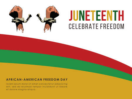 Social media post template for Juneteenth day, Celebration freedom, emancipation day in 19 june, African-American history and heritage.のイラスト素材