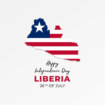Happy Liberia Independence Day, Liberia independence day, designs for posters, backgrounds, cards, banners, stickers, etcのイラスト素材