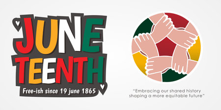 Juneteenth freedom day, African-American freedom day, celebrate freedom, june 19.のイラスト素材