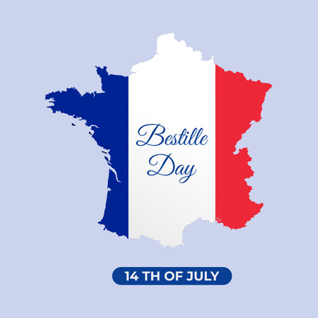 Happy bastille day july 14, Creative vector Illustration, Card, Banner Or Poster For The French National Dayのイラスト素材