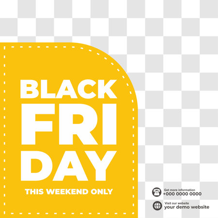 Black Friday sale poster on transparent background. Vector illustration for your designのイラスト素材