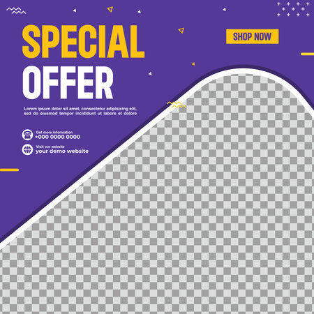 Special offer social media post template. Editable vector illustration for social media.のイラスト素材