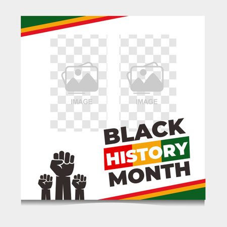 social media post template for Black History month. Black history month African American history celebration, African American History. Celebrated annual.のイラスト素材