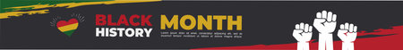 Banner or flyer for Black History Month in the United States of Americaのイラスト素材