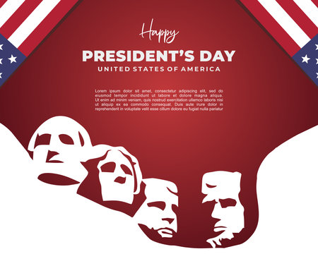 Presidents day design over red background, vector illustration eps10のイラスト素材