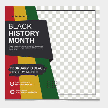 Vector illustration of of black history month social media post. Celebrating black history month.のイラスト素材