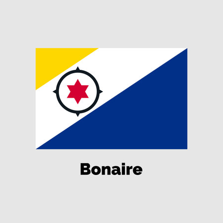 Bonaire flag design vector illustration on a gray background for graphic and web design.のイラスト素材