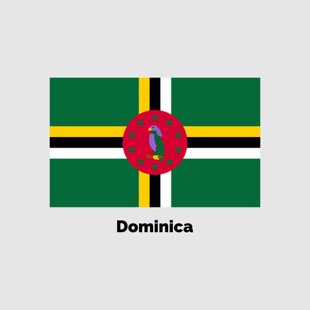 Dominica flag icon. National flag of Dominica vector illustration.のイラスト素材