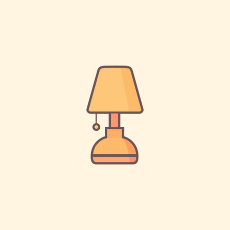 Minimalist table lamp with soft glow for bedtime, stress relief, peaceful room decor, sleep aid visuals, and home comfort vector artのイラスト素材
