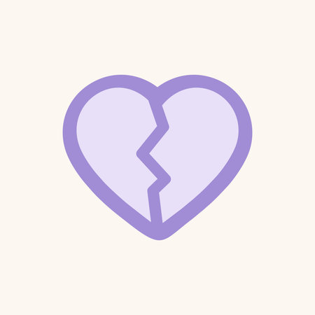 Broken heart flat icon for apps and websites. Vector illustration.のイラスト素材