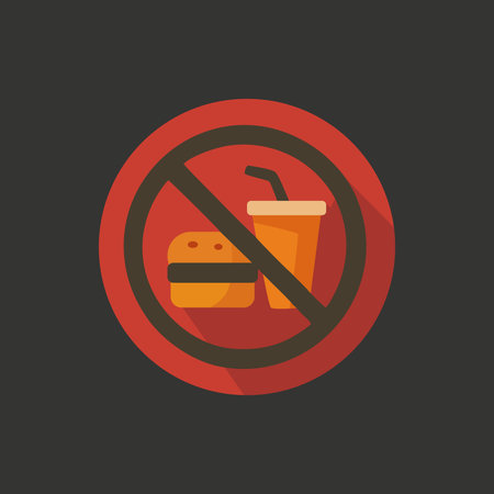 No fast food sign icon, vector illustration. Flat design style with long shadow,eps10のイラスト素材