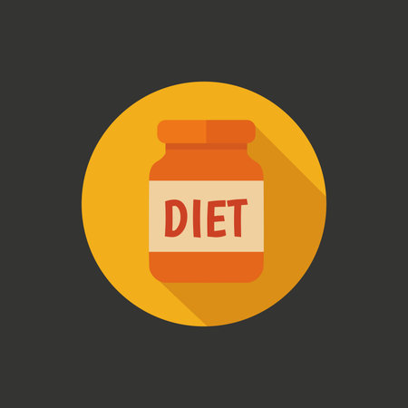 Flat Diet Supplement Icon â Nutrition and Health Symbolのイラスト素材