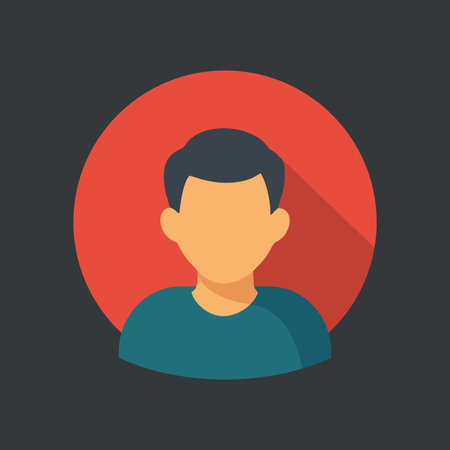 Avatar man icon, vector illustration. Flat design style with long shadow,eps10のイラスト素材