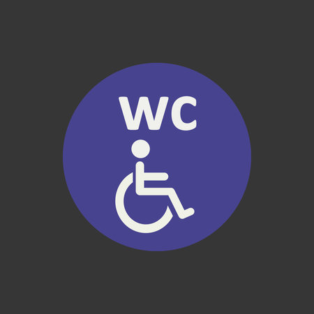 Disabled sign. Wheelchair icon. Flat design. Vector illustrationのイラスト素材