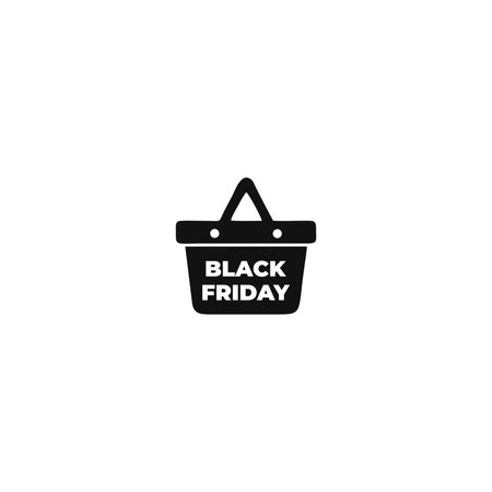 Black Friday icon. Shopping basket symbol. Flat design style eps 10のイラスト素材