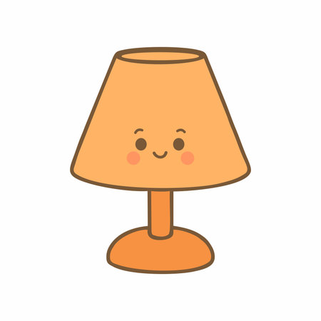 cute lamp kawaii cartoon vector illustration design graphic flat styleのイラスト素材
