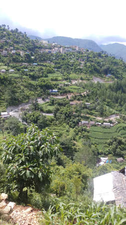 A village area road construction.