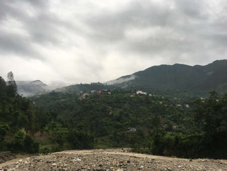 A town on the hillside.