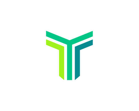 Abstract letter T modern logotype icon design concept. Creative minimalist lines logo template isolated on white background. Vector illustrationのイラスト素材