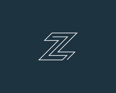 Abstract letter Z logo. Dynamic monogram linear logotype. Alphabet vector symbol mark.のイラスト素材