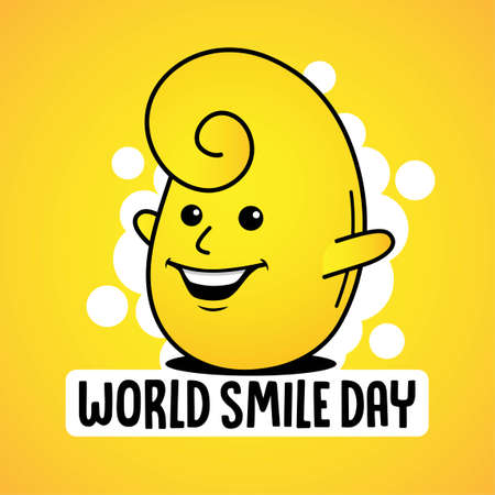 World Smile Day. This design is to be printed on t-shirts to commemorate World Smile Day.のイラスト素材