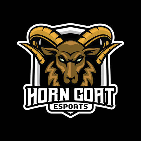 Goat mascot gaming logo for computer or smartphone gamer, this logo represents strength and resilience.のイラスト素材